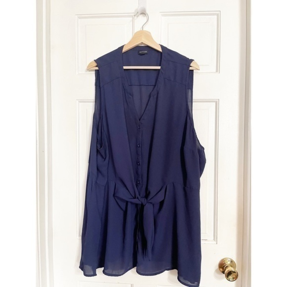 Torrid Bavy Blue Tie Front Top Shirt Sz 4X